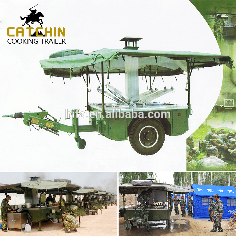 Fabrication d'une remorque de cuisine de campagne militaire mobile pour la cuisson des repas de 150 personnes
