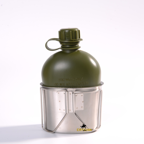 Ensembles de cantine d'eau militaire comprenant une bouteille d'eau et une bouilloire en acier inoxydable