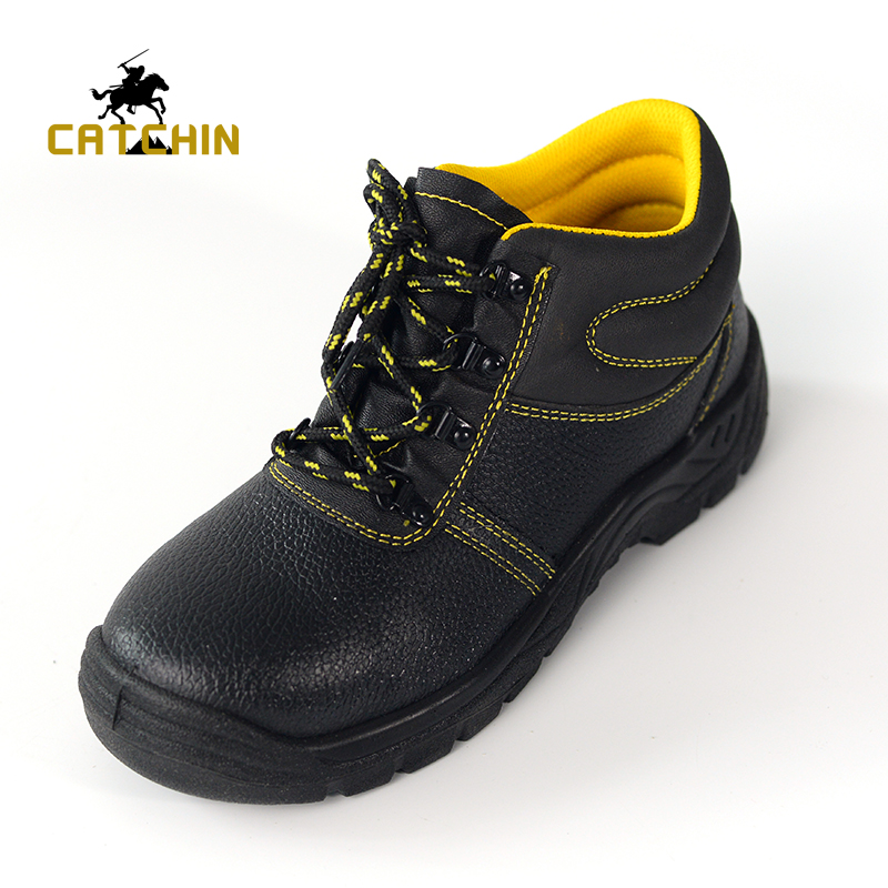 Haute qualité CE étanche en acier Toe Sport Chine travail bottes de sécurité chaussures en cuir véritable bottes de travail en acier orteil bottes de sécurité